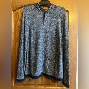 American Eagle Outfitters Marled Navy Hooded Henley